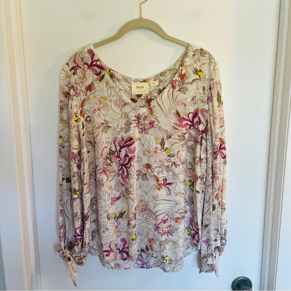 Maeve Multicolor Floral Blouse, Anthropologie,‎ Medium